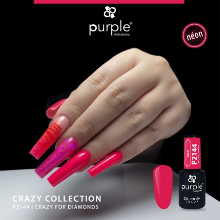 crazy collection P2144 purple fraise nail shop