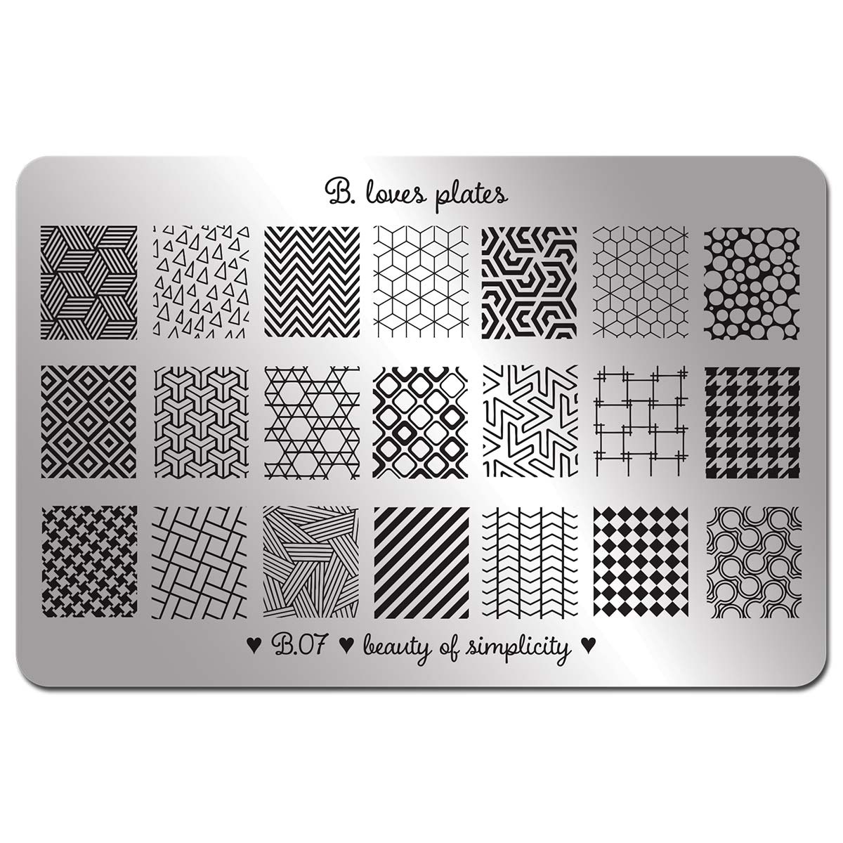 plaque stamping B loves plates B07 fraise nail shop