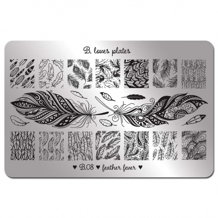 plaque stamping B loves plates B08 fraise nail shop