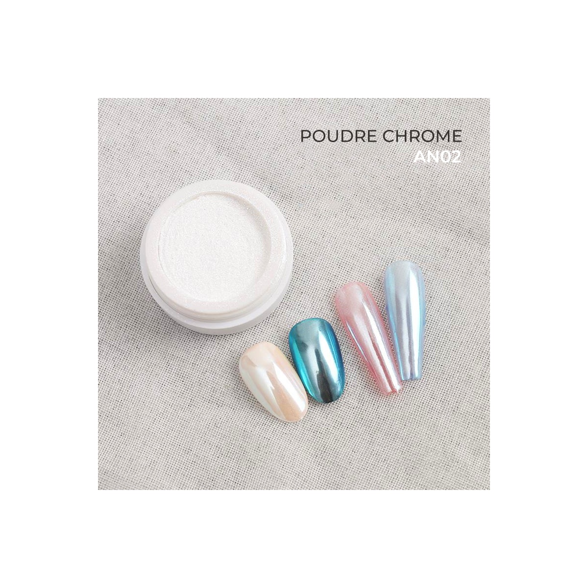 poudre chrome AN02 fraise nail shop